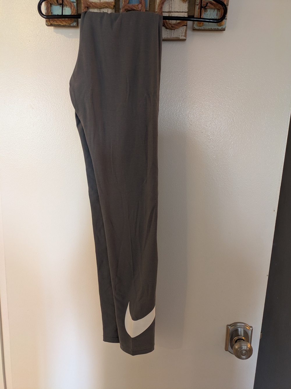NWT Nike Children Gray Leggings with White Swoosh